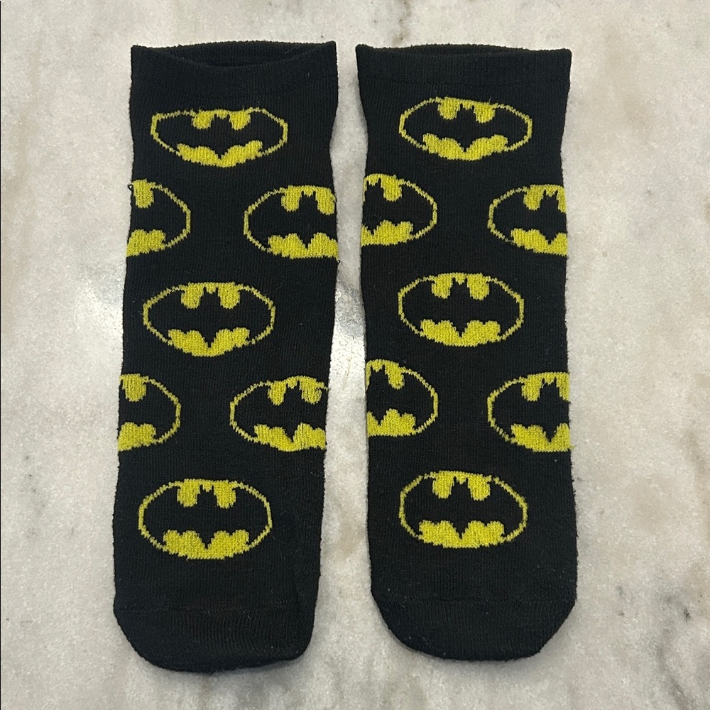 DC Comics Black and Yellow Batman Logo Crew Socks